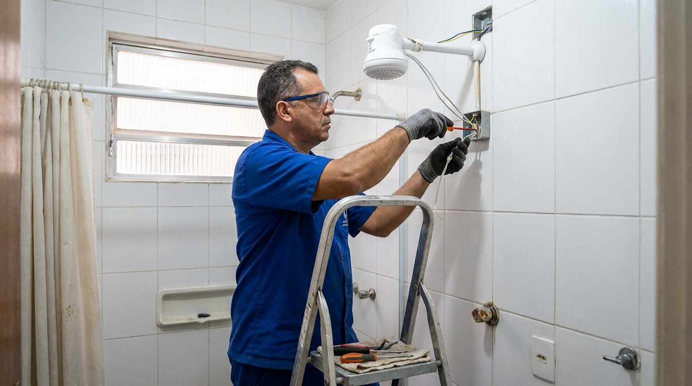 Instalacao de chuveiro eletrico em Santa Maria‑RS