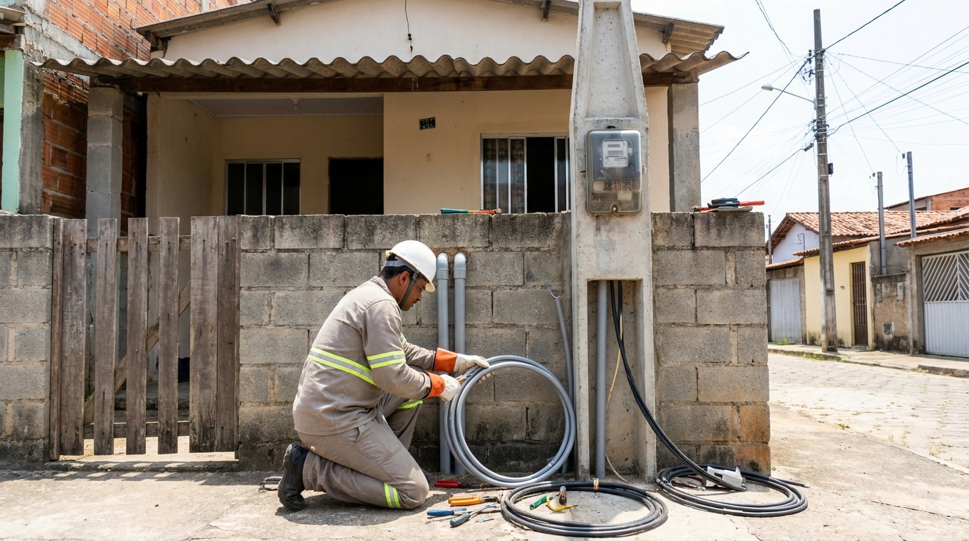 Instalacao de padrao de energia residencial em Santa Maria‑RS