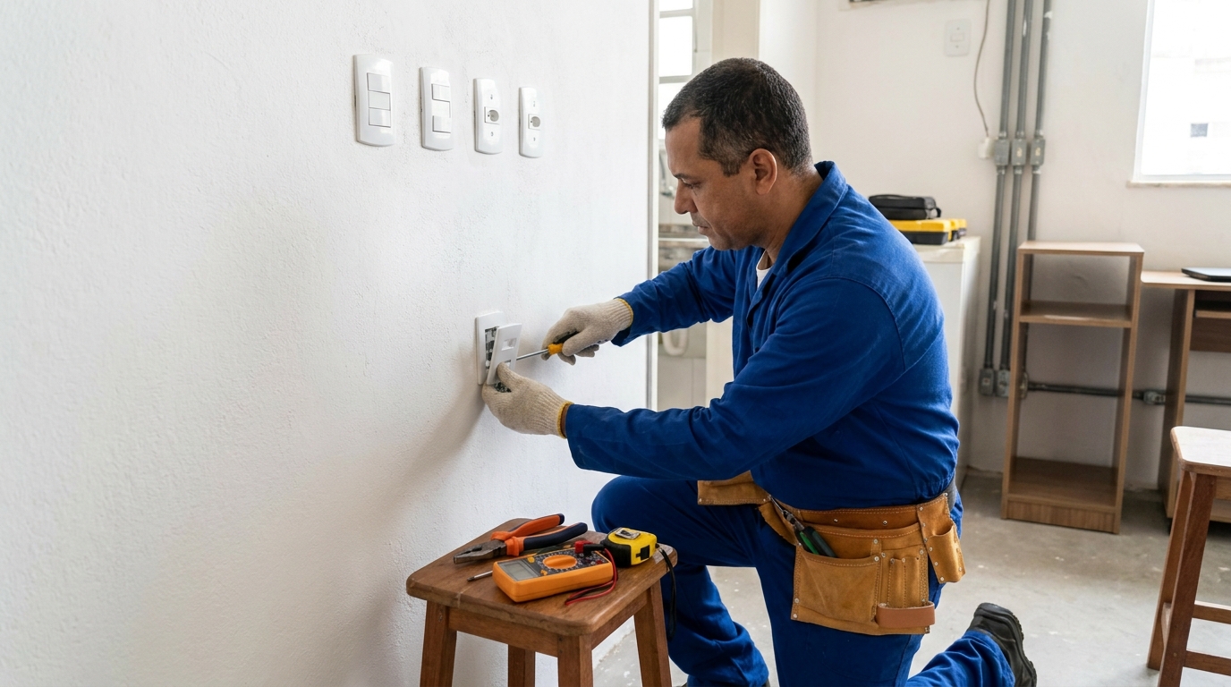 Instalacao de tomada e interruptor profissional em Santa Maria‑RS