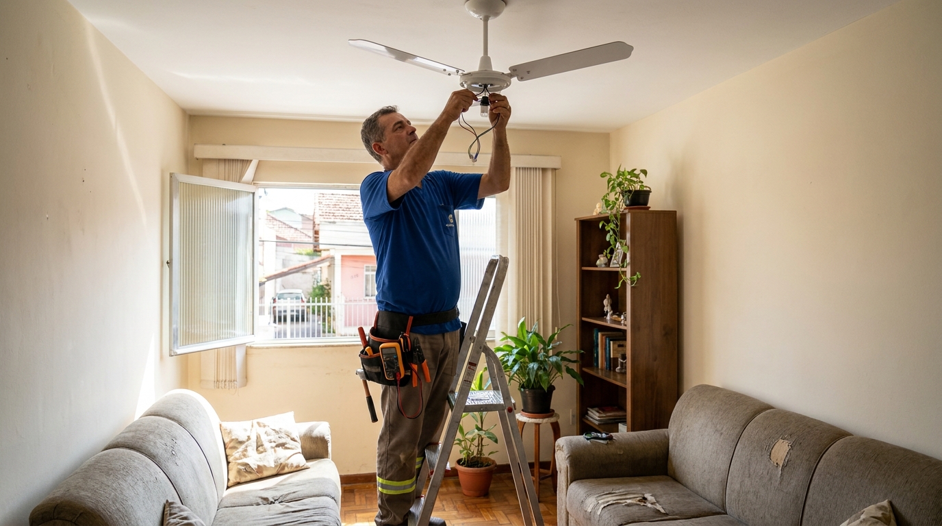 Instalacao de ventilador de teto em Santa Maria‑RS