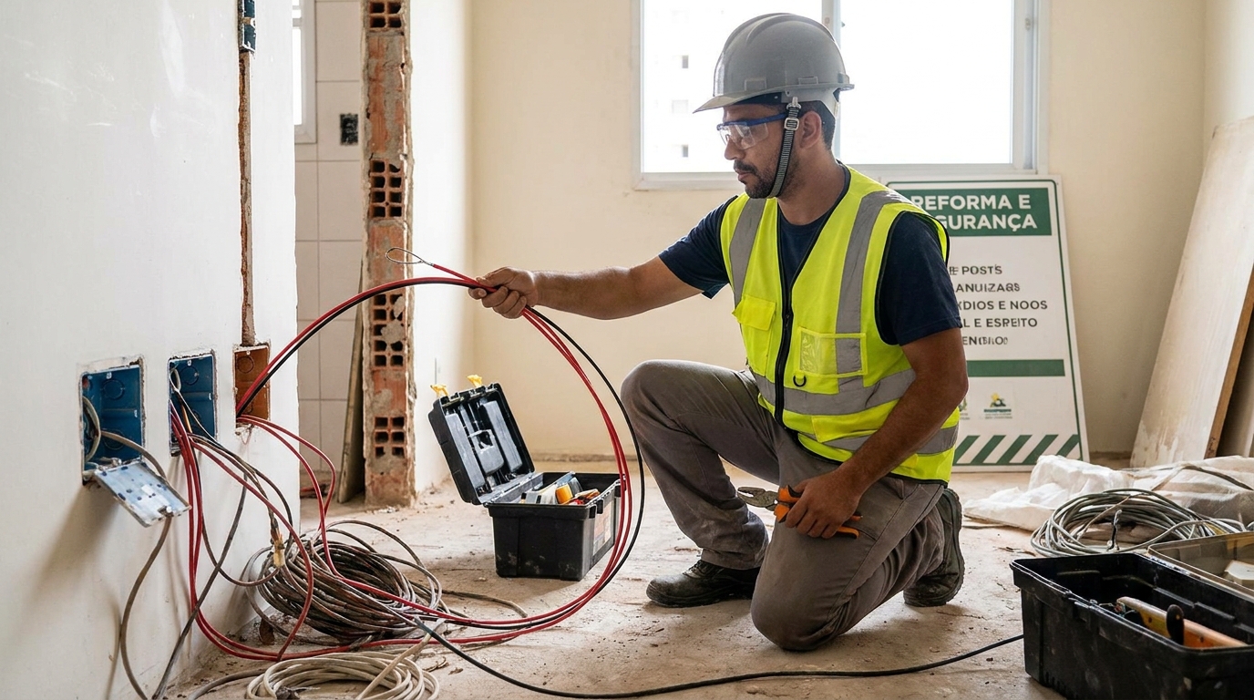 Troca de fiacao eletrica em Santa Maria‑RS