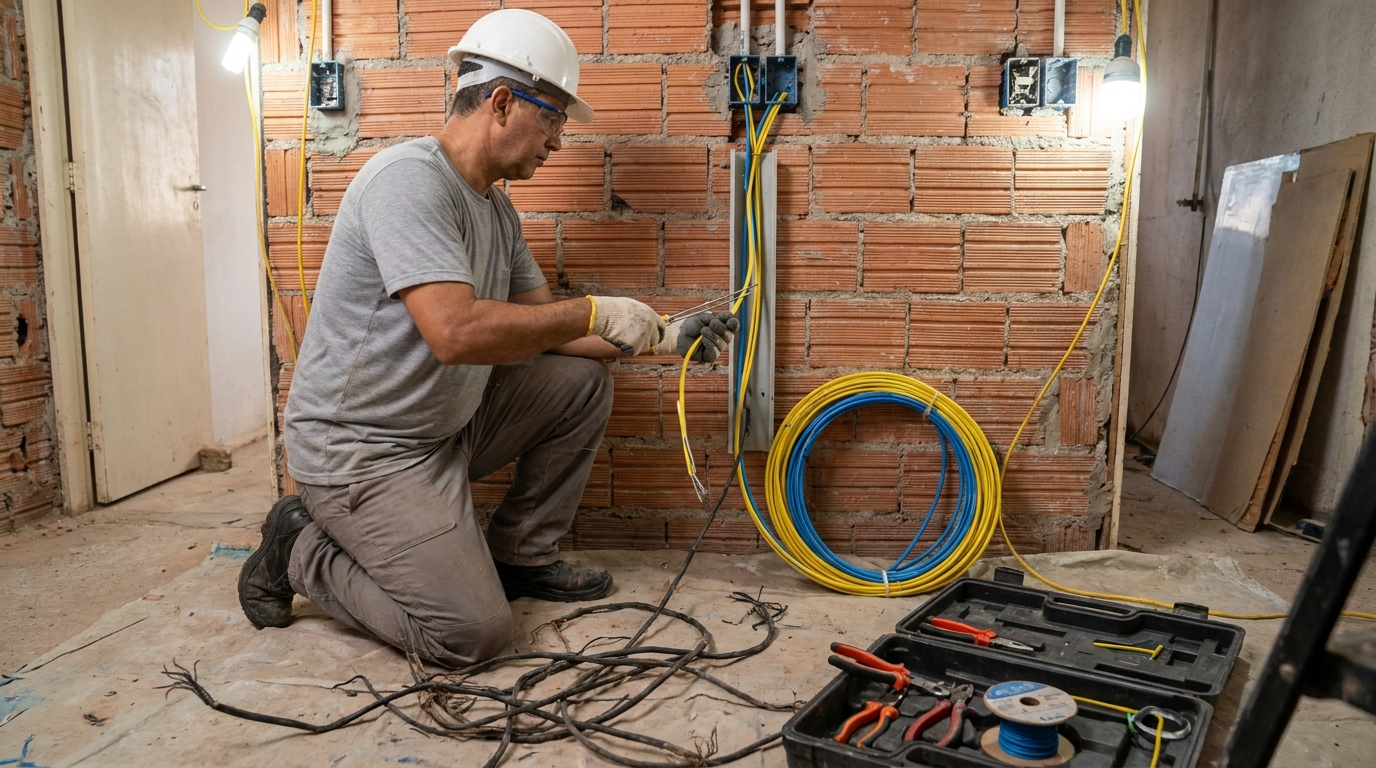Troca de fiacao eletrica residencial em Santa Maria‑RS